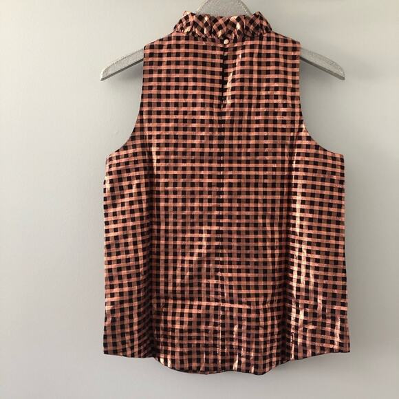 J. Crew Crinkle Gingham Ruffleneck Sleeveless Top NEW - Picture 6 of 9